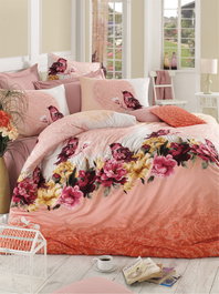 L'essentiel linge de maison Çalıkuşu - Pink Juego de funda de edredón individual